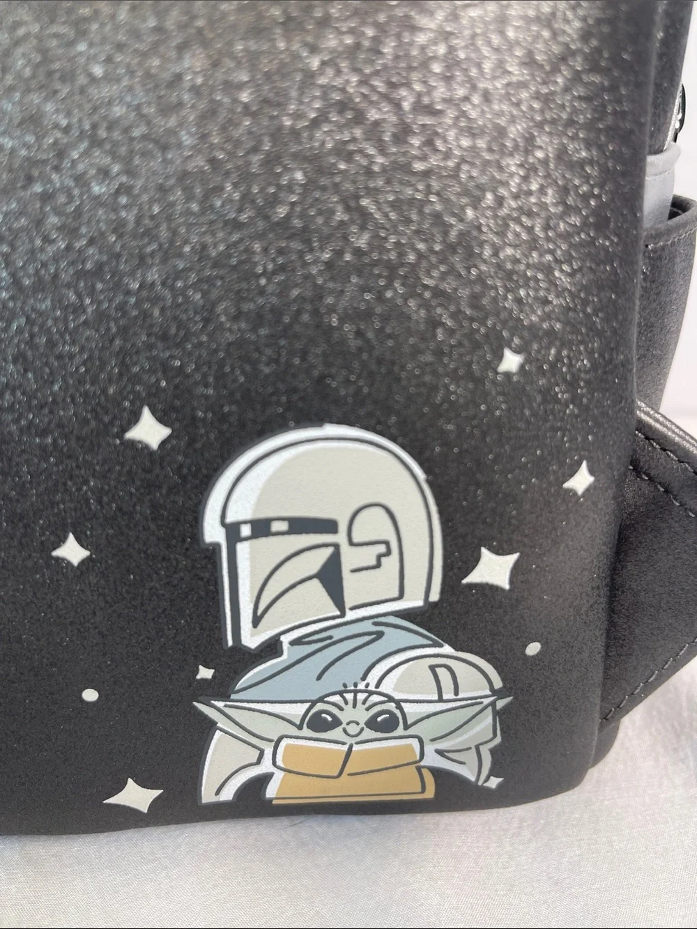 Disney Loungefly 2025 Star Wars Grogu Baby Yoda & Mandalorian Mini Backpack